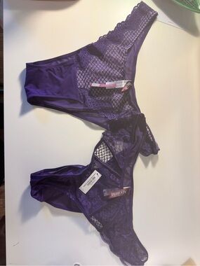 Adore Me Purple Lace Bikini Panties NWT